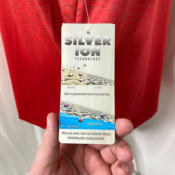 Men’s Large Polo Shirt Iron Joc G & V Red Short Sleeve Athletic - Picture 8 of 14